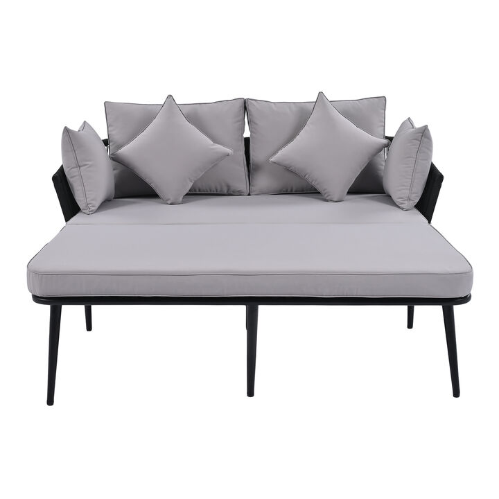 Woven Nylon Outdoor Daybed Set - Gray