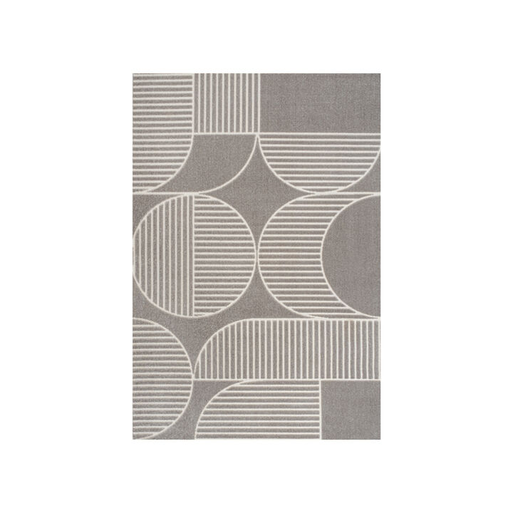 Nordby Geometric Arch Scandi Striped Area Rug