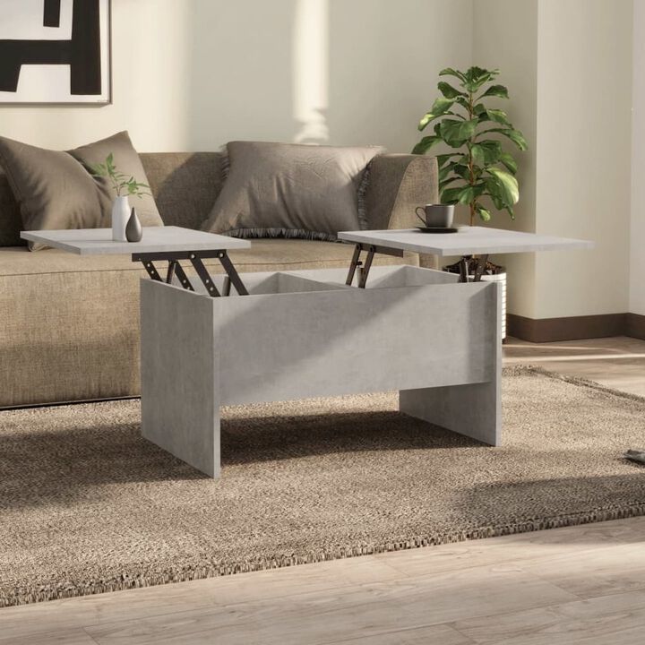 Coffee Table Concrete Gray 31.5"x19.7"x16.7" Engineered Wood