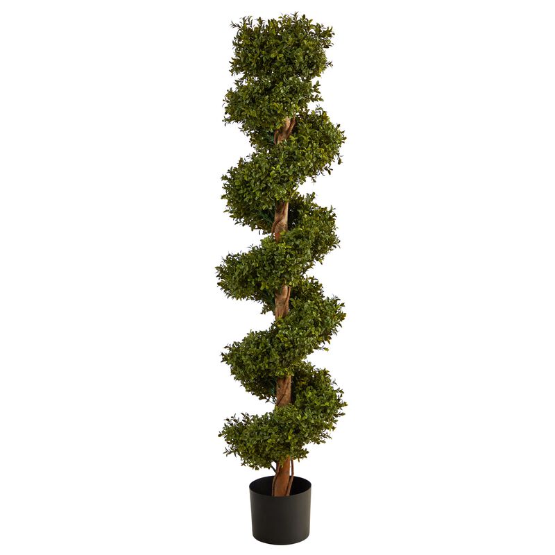 HomPlanti 5 Feet Boxwood Spiral Topiary Artificial Tree (Indoor/Outdoor)