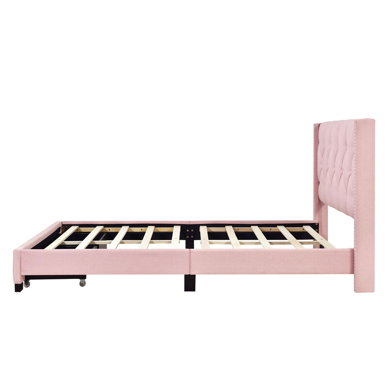 Merax Storage Bed Linen Upholstered Platform Bed