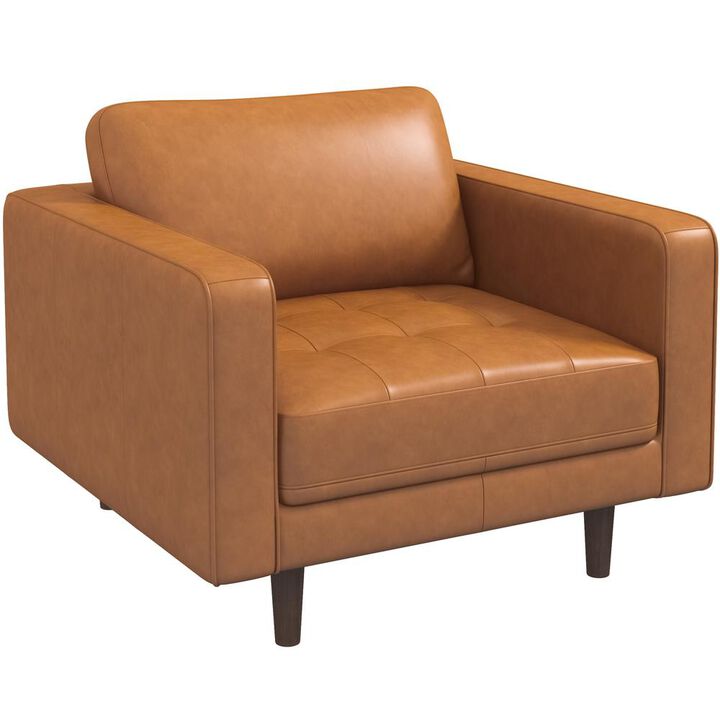 Ashcroft Furniture Co Catherine Leather Lounge Chair (Tan Leather)
