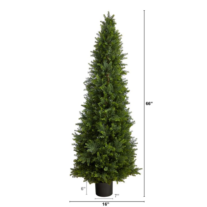 HomPlanti 5.5 Feet Cypress Cone Topiary Artificial Tree UV Resistant (Indoor/Outdoor)