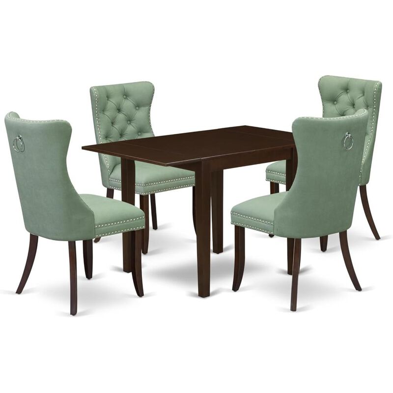 5 Piece Dining Set Consists of a Rectangle Kitchen Table with Dropleaf