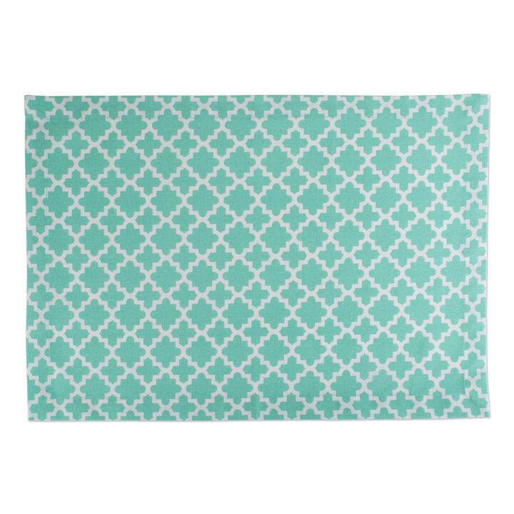 Set of 6 Aqua Blue Lattice Placemats  19"