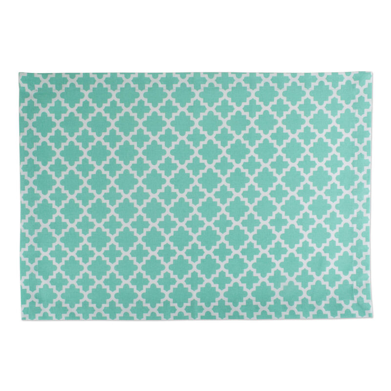 Set of 6 Aqua Blue Lattice Placemats  19"