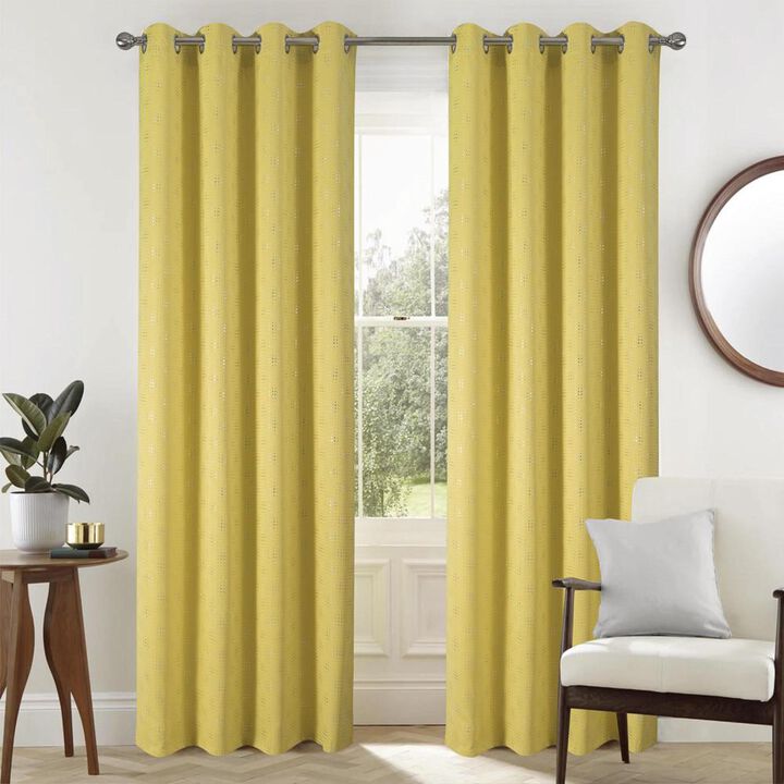 Rt Designers Collection Enhance Functionality With Gatsby Rubber Blackout Grommet Curtain Panel 54" X 90" Yellow