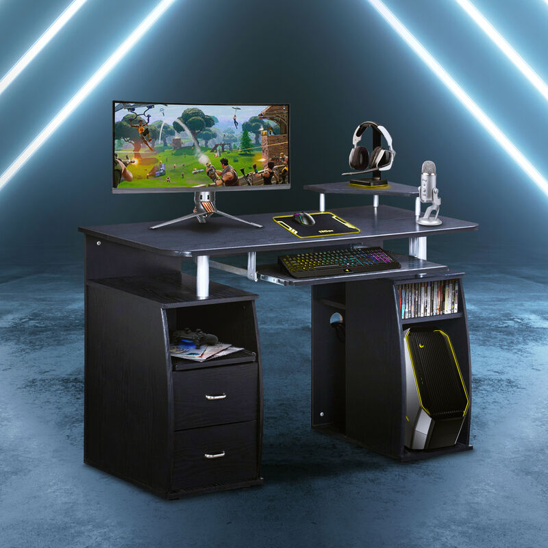 Complete Computer Workstation Desk With Storage, Espresso