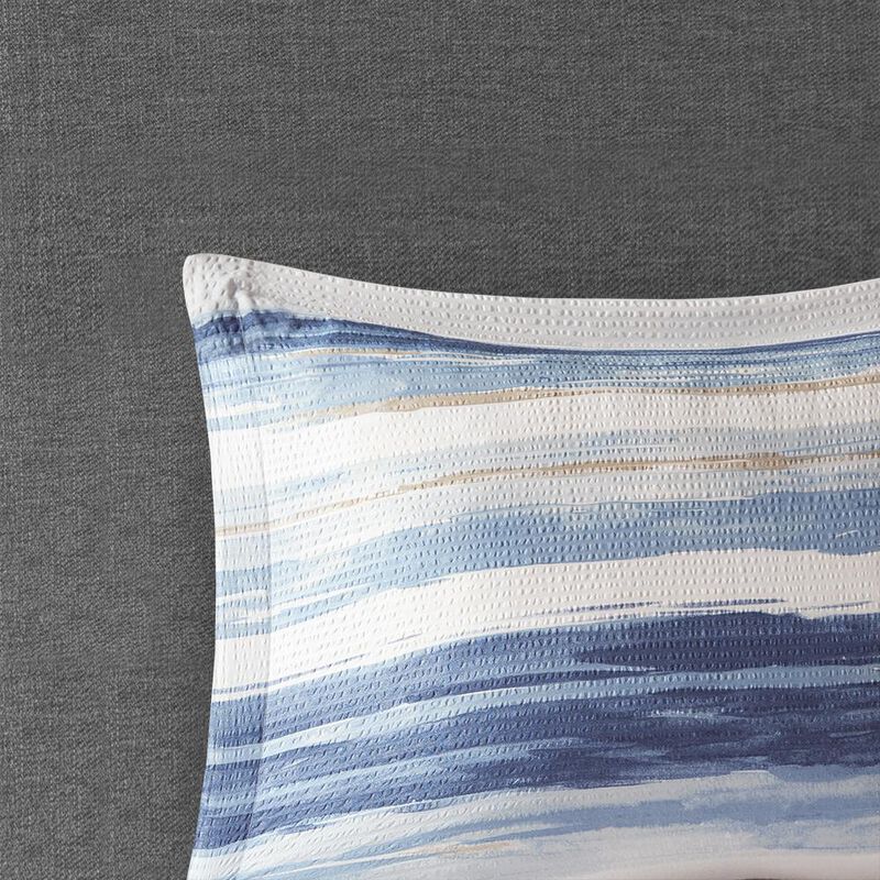 Belen Kox Blue Watercolor Stripe Comforter Set, Belen Kox