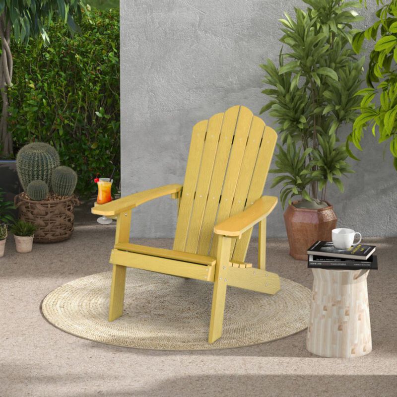 Hivago Weather Resistant HIPS Outdoor Adirondack Chair with Cup Holder