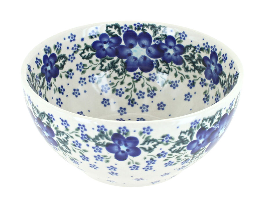 Blue Rose Polish Pottery Snowflake Friends Cereal/Soup Bowl