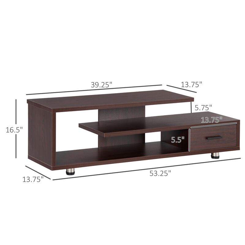 Walnut Media Storage: Chic TV Stand for 45" TVs with Drawer