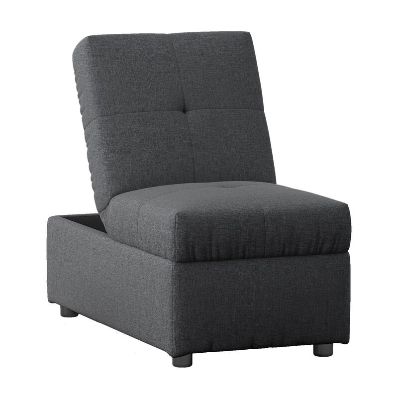 Stylish Gray Storage Ottoman Chair for Living Room