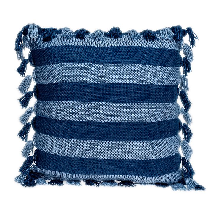 20" Blue Transitional Throw Pillow