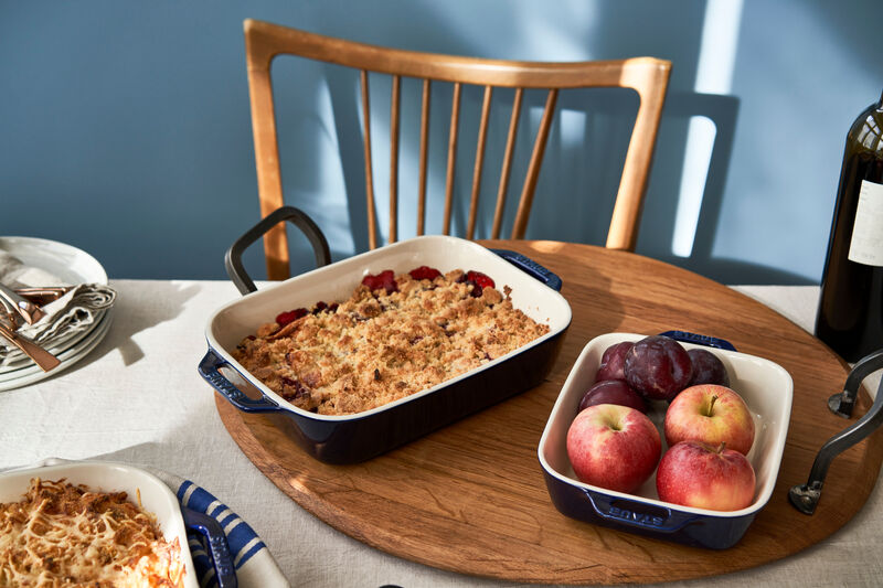 Staub Ceramic Rectangular Baking Dish Set, Casserole Dish, 2-Piece, Rustic Turquoise