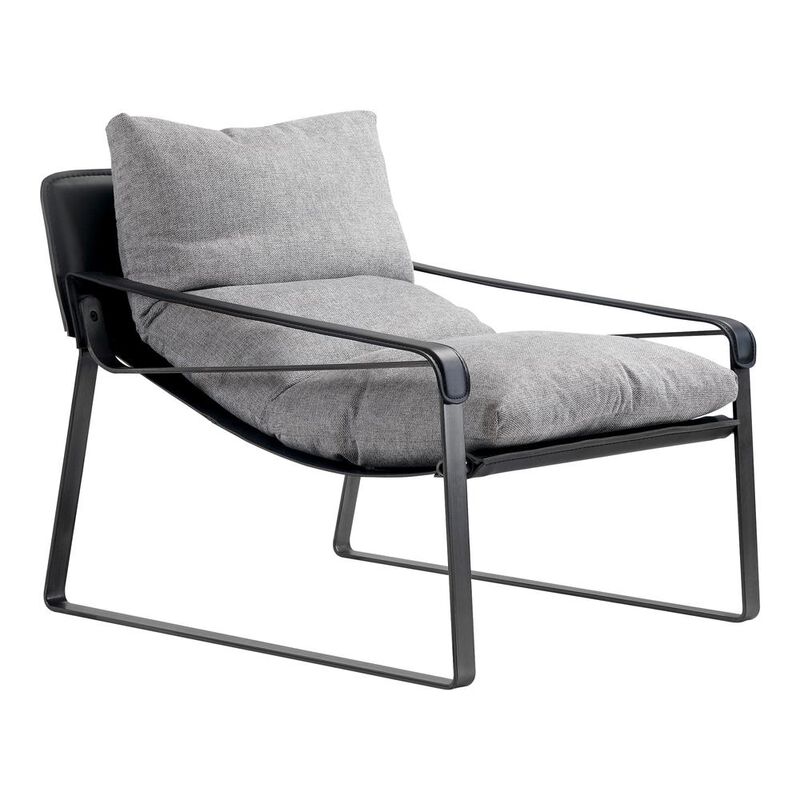 Moe's Home Collection Connor Fabric Club Chair Snowfolds Grey