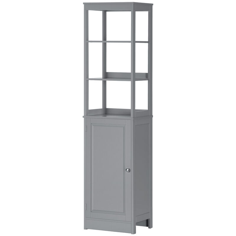 Restroom High Cupboard For Easy Organization w/5 Total Counter Shelving & Doors