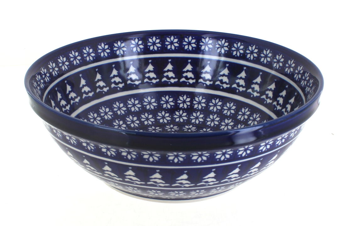 Blue Rose Polish Pottery Evergreen Large Serving Bowl