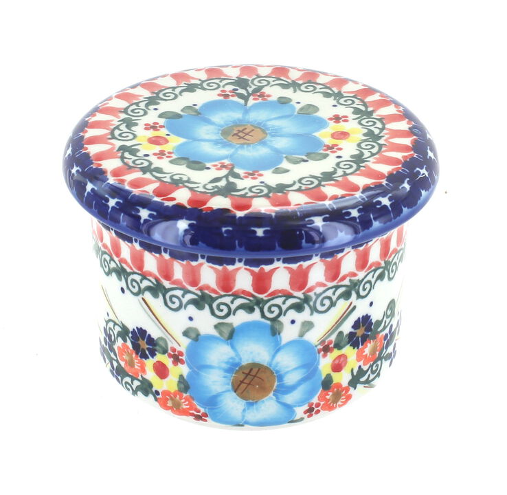 Blue Rose Polish Pottery Kristi French Butter Dish