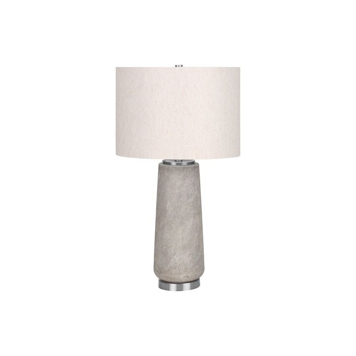 Monarch Specialties I 9712 - Lighting, 29"H, Table Lamp, Grey Resin, Ivory / Cream Shade, Modern