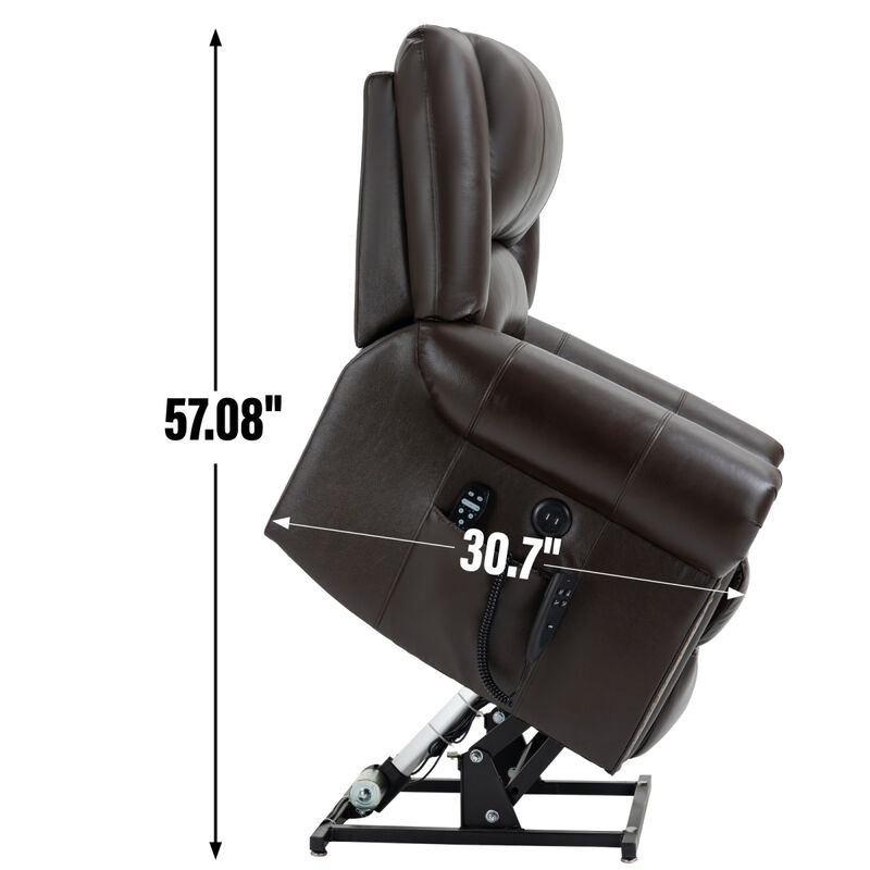 Heavy Duty Leather Recliner with Heat & Massage