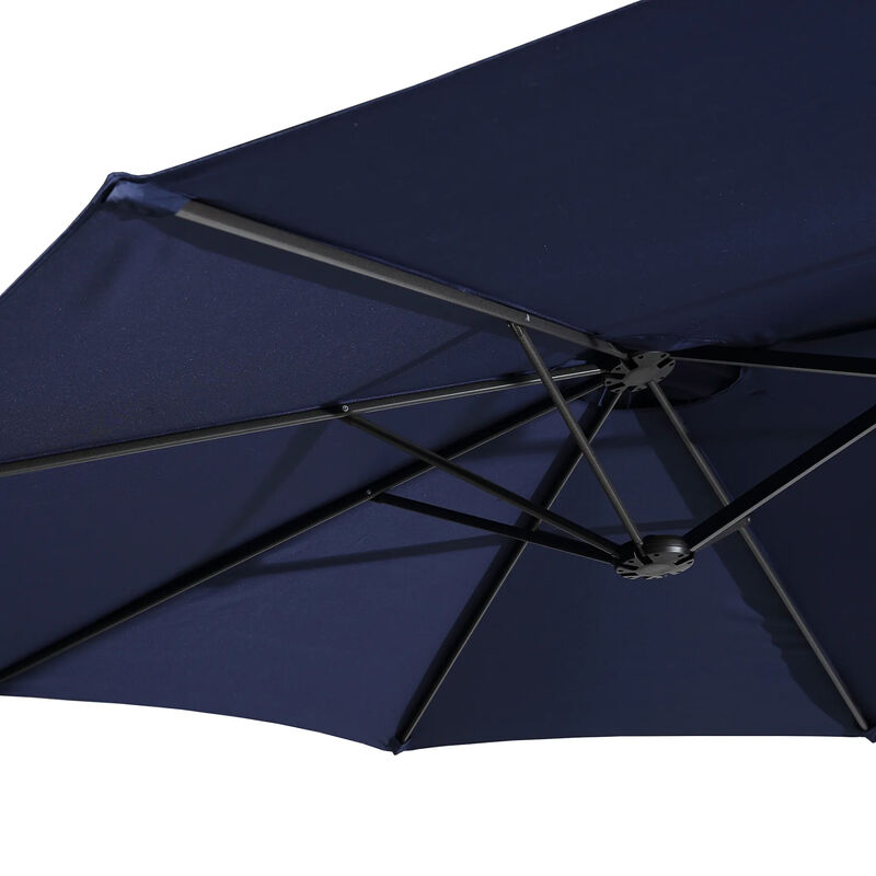 MONDAWE 15ft Rectangular Double-Sided Outdoor Patio Market Umbrella Coffee