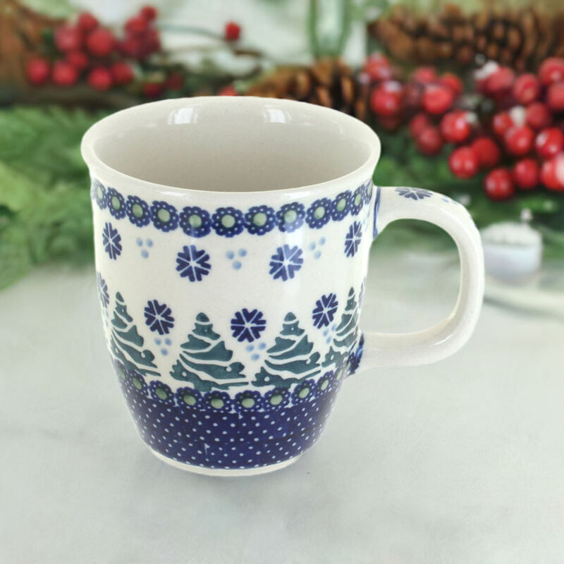 Blue Rose Polish Pottery Festive Fir Coffee Mug