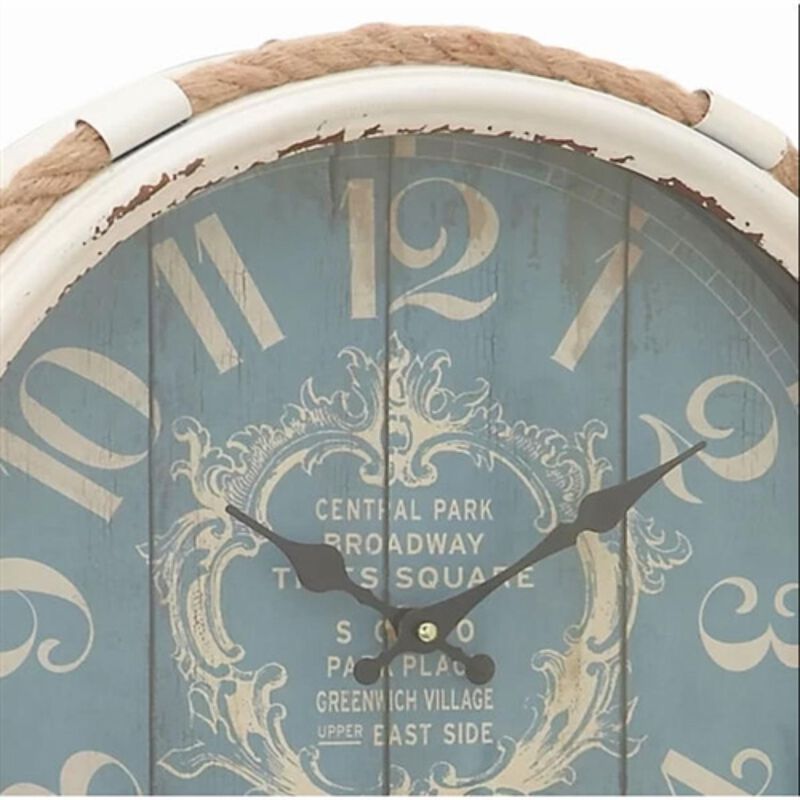 17 inch Nautical Blue Vintage Style Wall Clock