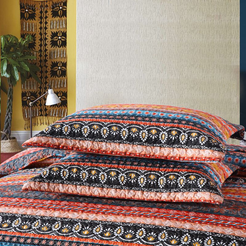MarCielo 3 Pcs Bohemian Quilt Bedspread Set B012