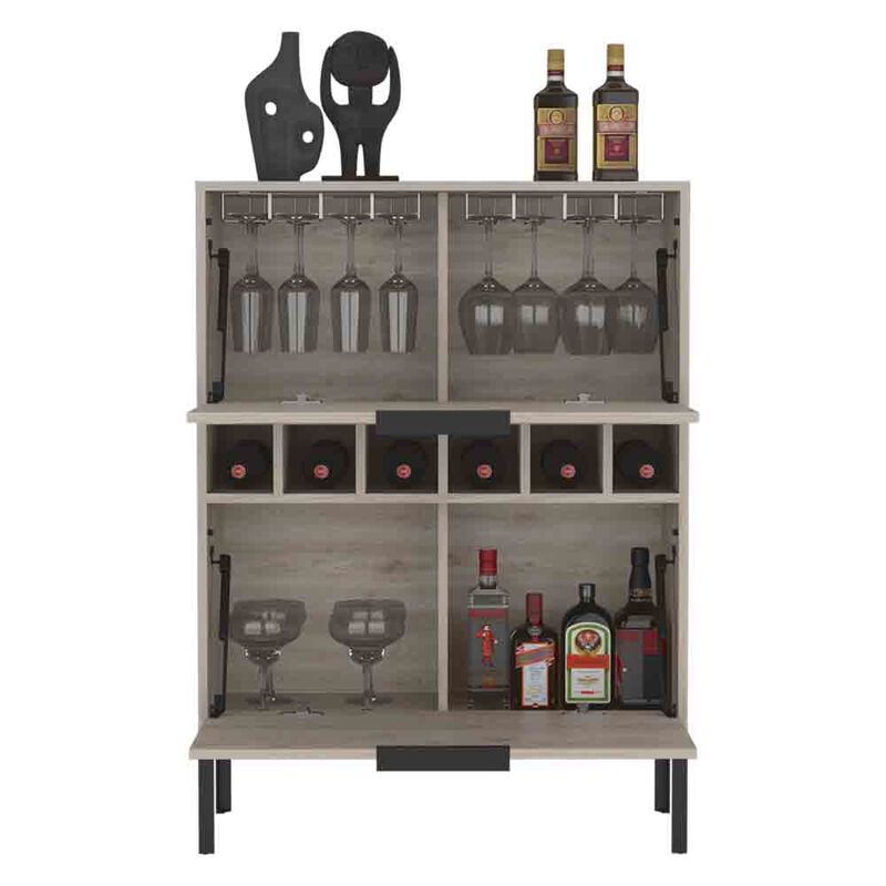 Bar Cabinet Puertu, Living Room, Light Gray