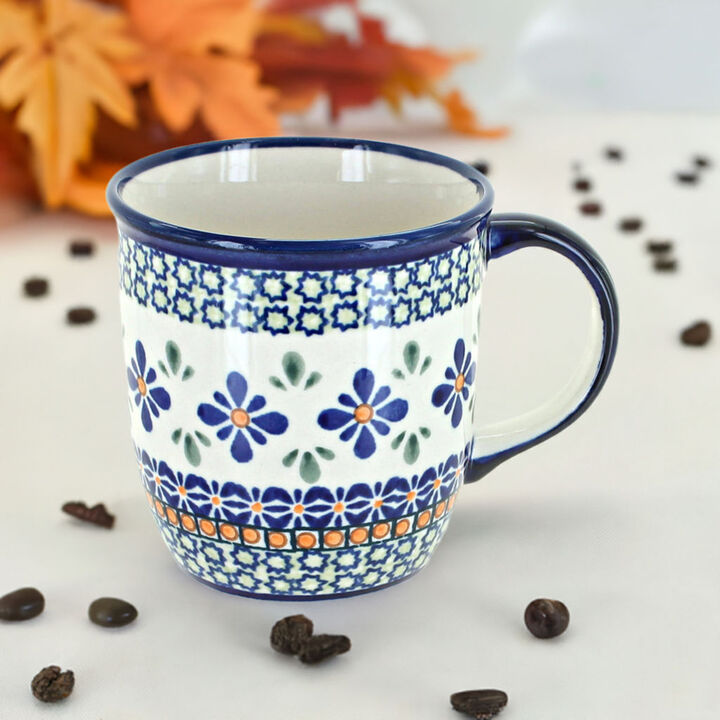 Blue Rose Polish Pottery Evergreen Plain Coffee Mug