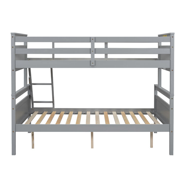 Whisen Twin over Full Bunk Bed with ladder, Safety Guardrail, Perfect for Bedroom
