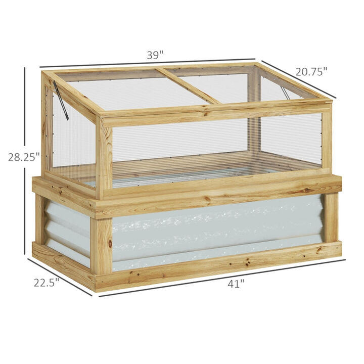 Portable Mini Greenhouse with Raised Garden Bed for Plants and Flowers