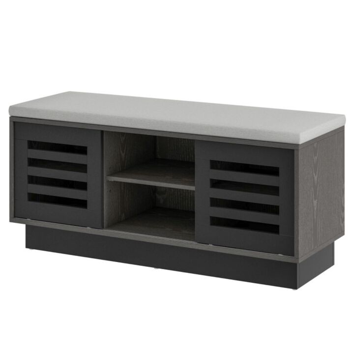 Hivvago Shoe Bench with 6 Storage Compartments and 3 Adjustable Shelves