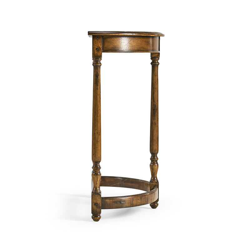 Walnut Demilune Console Table