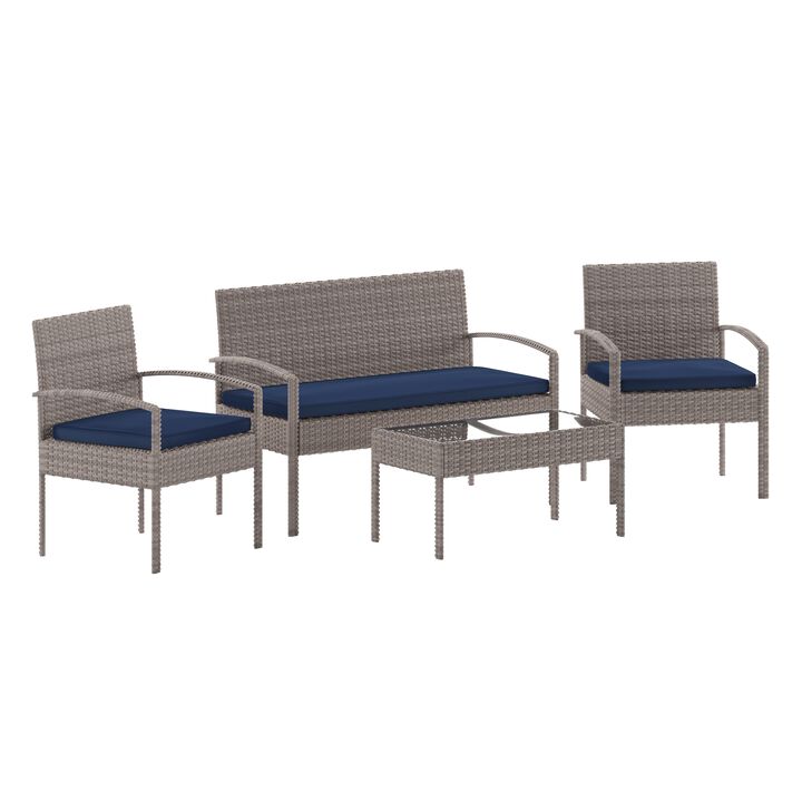 4PC Black Patio Set