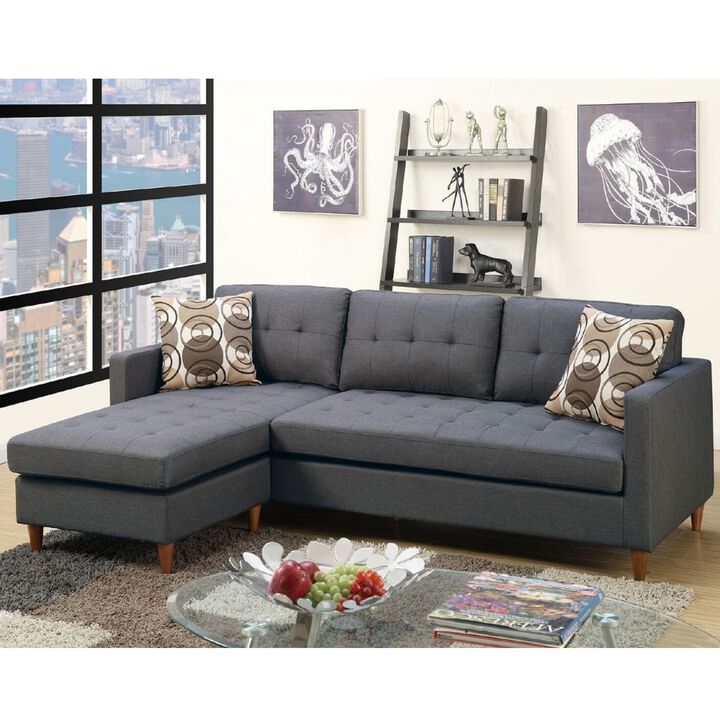 Polyfiber Modular Sectional Sofa Living Room Furniture with Reversible Chaise Pillows ufted Back