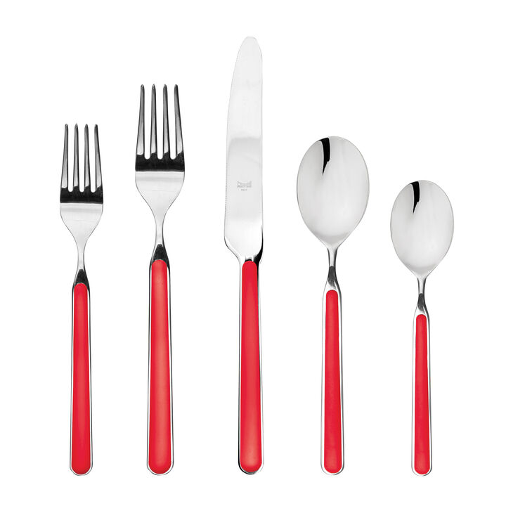 Fantasia 5-Piece Flatware Set in Red