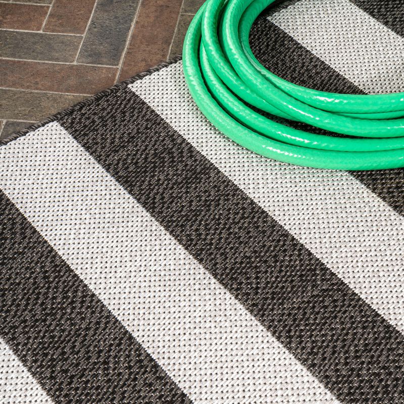 Negril Two Tone Wide Stripe Indoor/Outdoor Area Rug