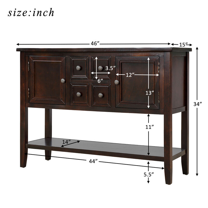 Merax Buffet Sideboard Console Table with Bottom Shelf