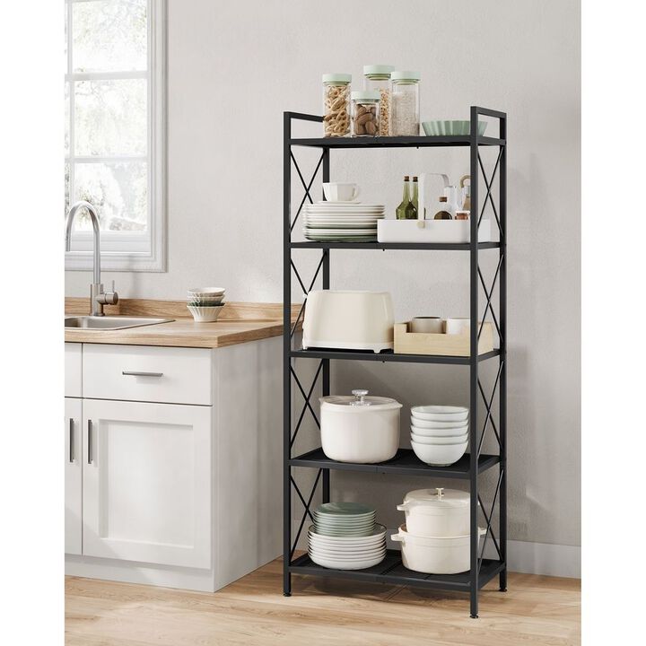 Storage Shelf with X-Side Frames for Stylish and Sturdy Organization