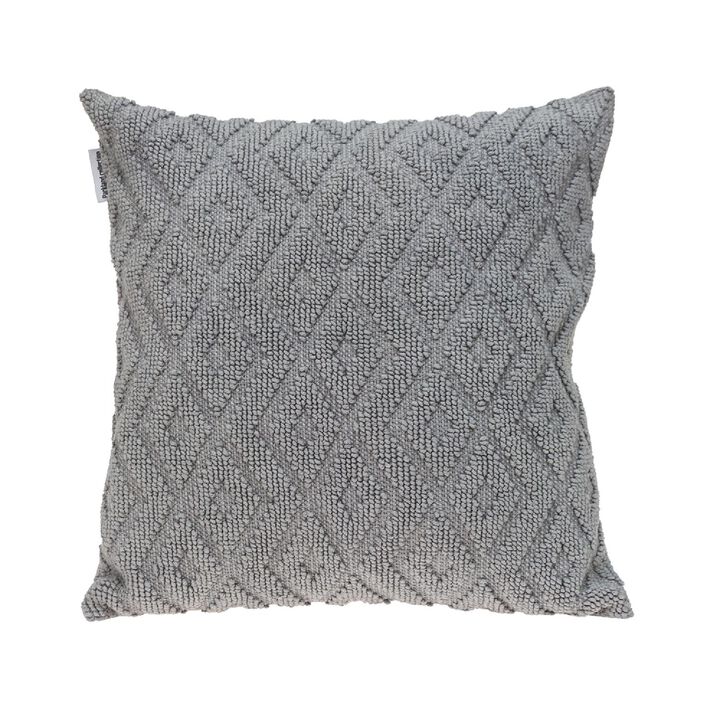 18" Gray Transitional Diamond Patterned Throw Pillow