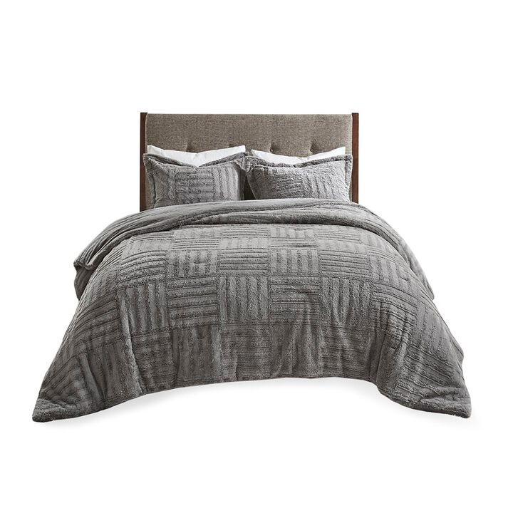 Gracie Mills Shearah Plush Faux Fur Down Alternative Comforter Set