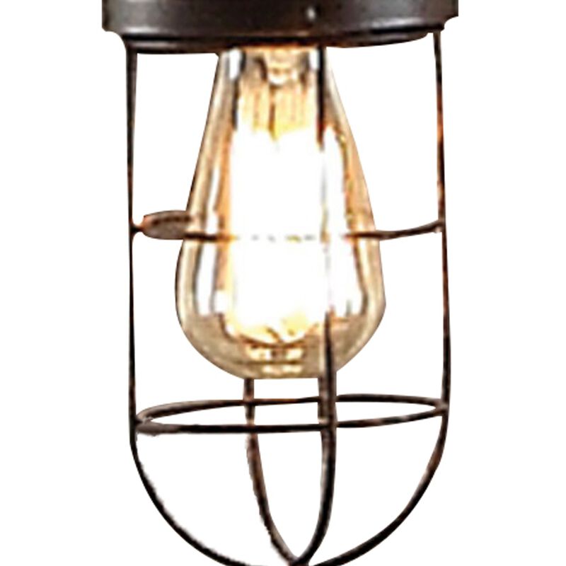 29 Inch Table Lamp, Dome Shade, Industrial Pipe Design, Rustic Bronze-Benzara