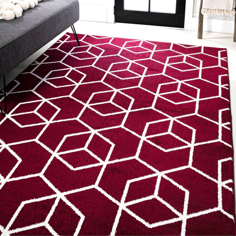 Tumbling Blocks Modern Geometric Area Rug