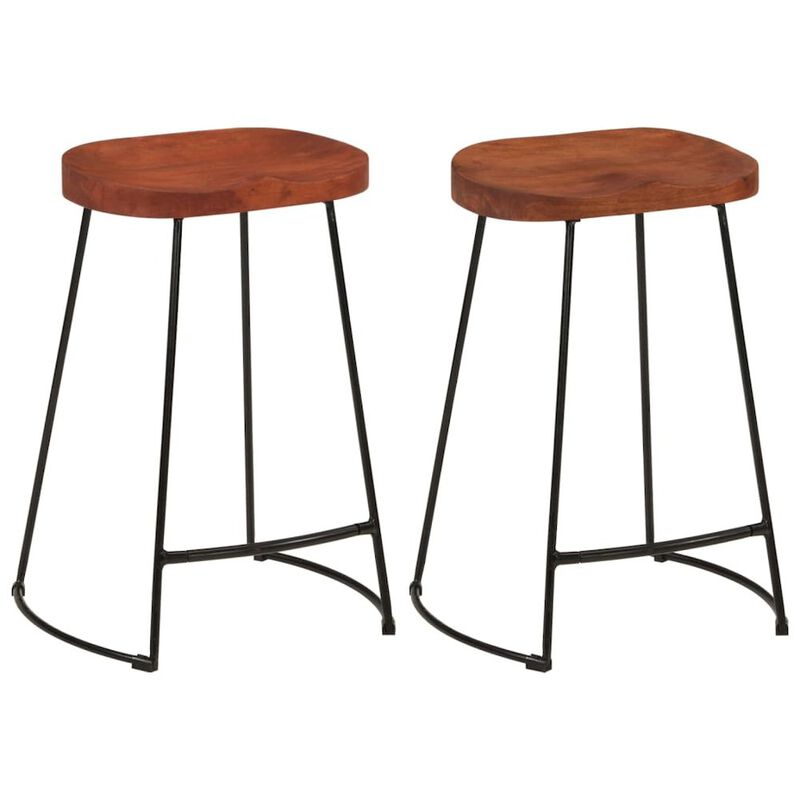 Gavin Bar Stools 2 pcs 17.7"x15.7"x24.8" Solid Wood Mango