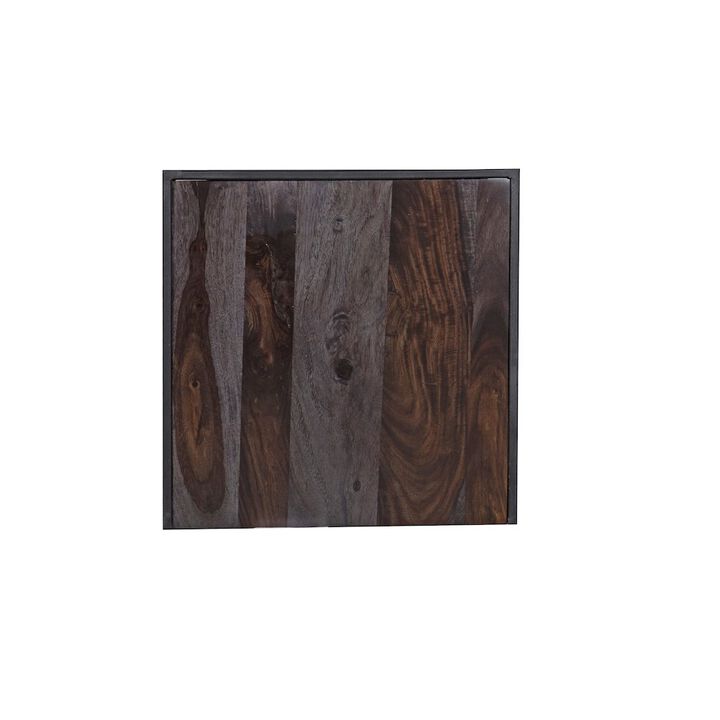 Porter Designs Manzanita Live Edge Solid Sheesham Wood End Table, Dark Brown (Set of 2)