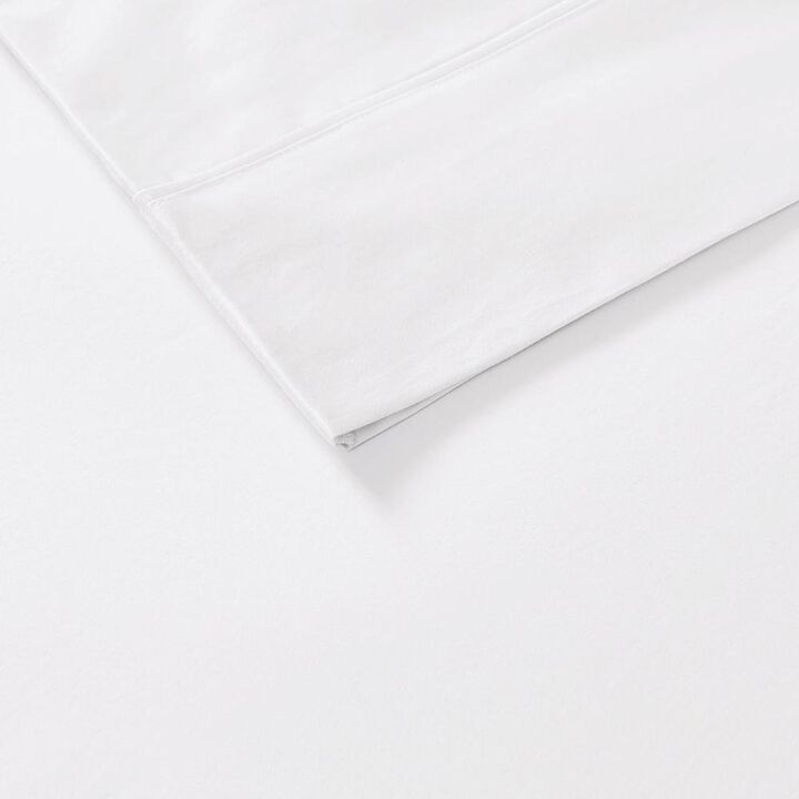 Belen Kox Luxe White Cotton Blend Sateen Sheet Set, Belen Kox