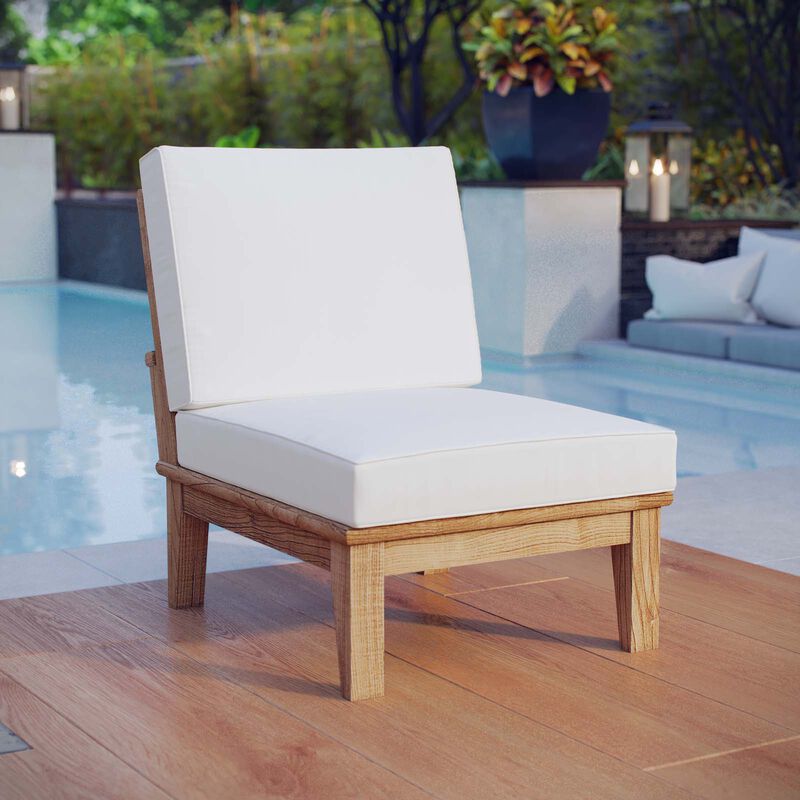 Modway - Marina Armless Outdoor Patio Teak Sofa