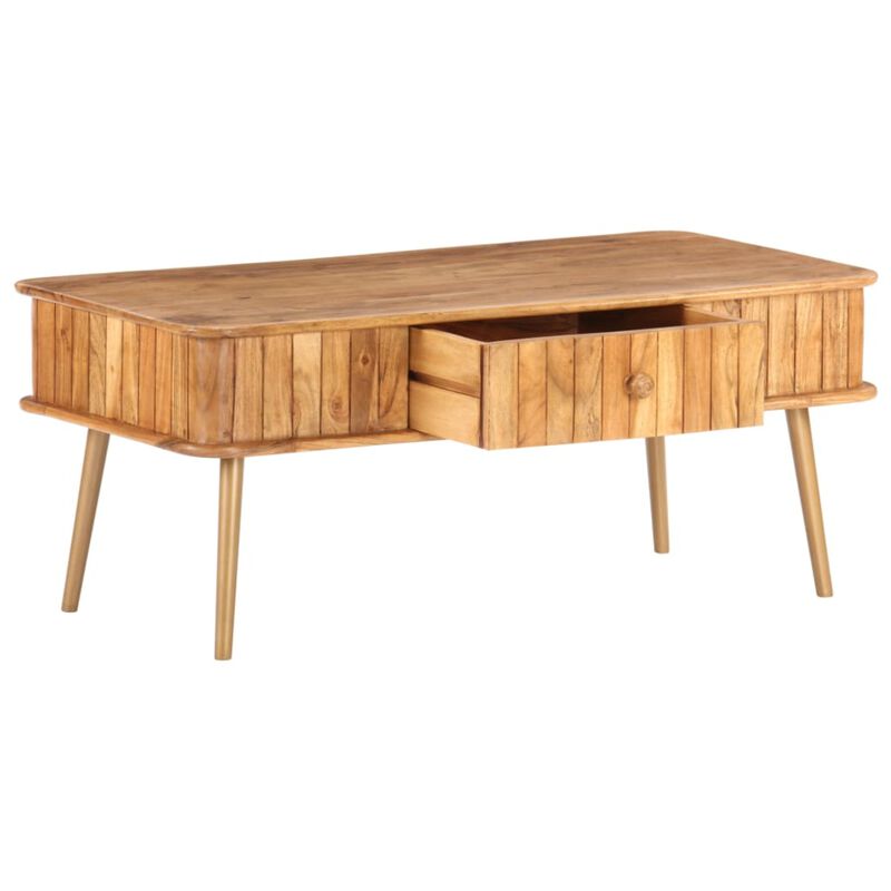 vidaXL Coffee Table 39.4"x19.7"x15.7" Solid Acacia Wood